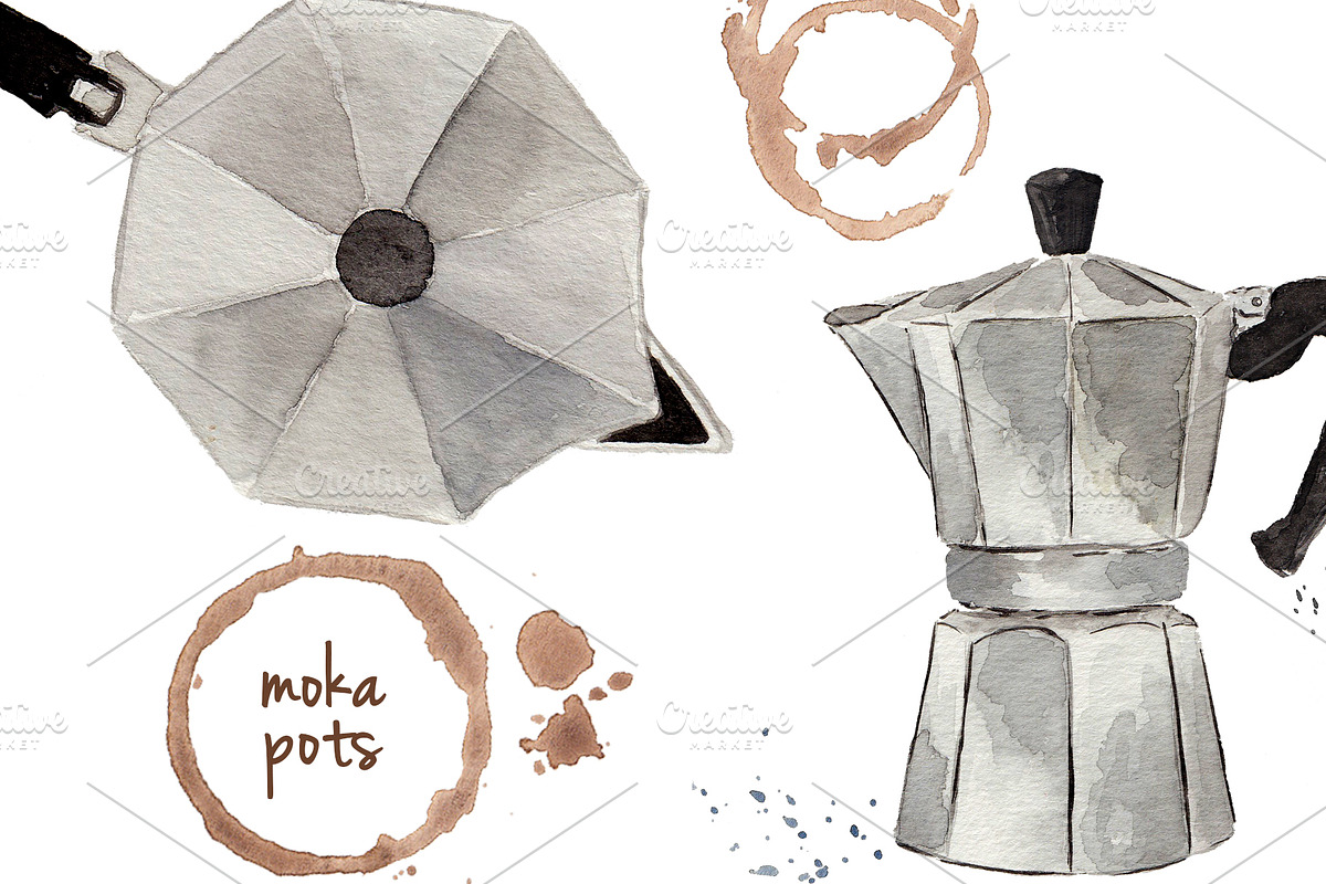 Watercolo Breakfast - Coffee Time, a Food Illustration by MaraquelaStudio (Photo 2 of 7)