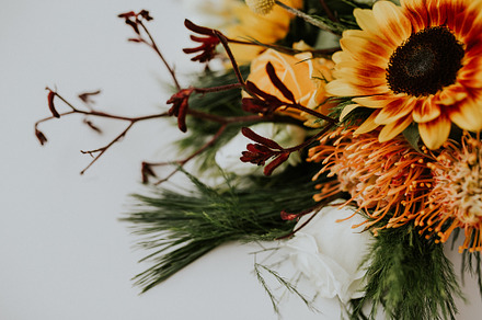Flower Bouquet, Orange & Red