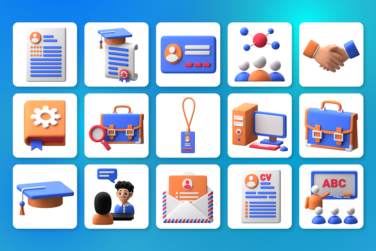 3D Job and Career Icon Set, a Characters & Person 3D Model by Flat Icons (Photo 8 of 8)
