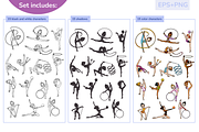 Rhythmic gymnastics characters set, a Sport Illustration by Ksenya Savva (Thumbnail 6 of 10)