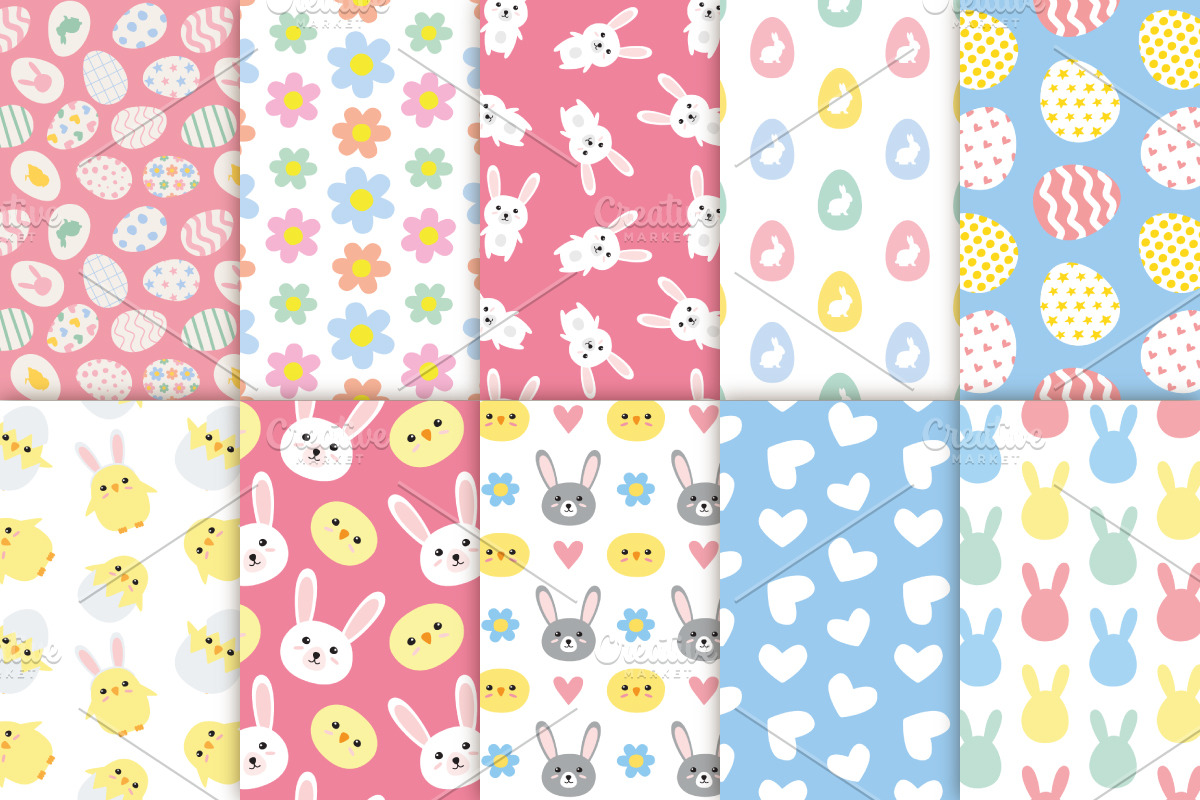 Easter patterns set, a Pattern Graphic by Swetsol (Photo 2 of 9)