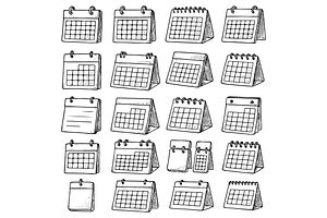 Desk Calendar Types, an Object Graphic by RT Studio