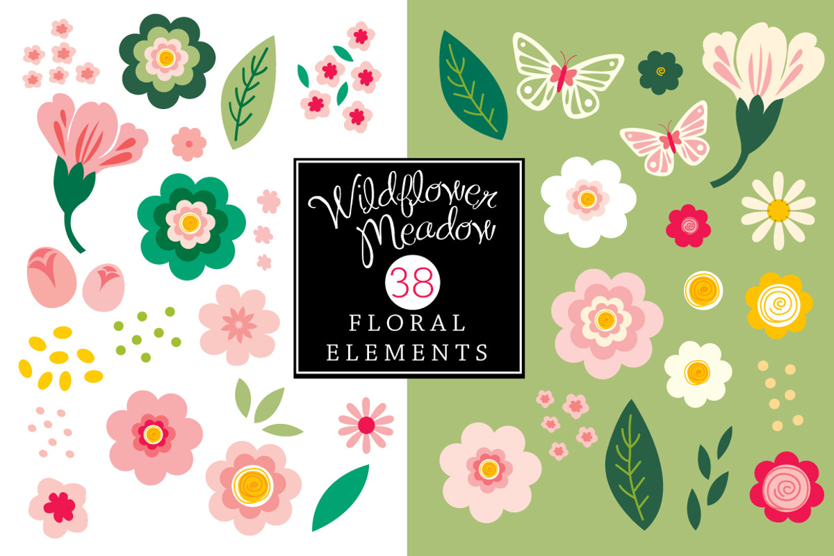 Wildflowers Seamless Patterns, a Pattern Graphic by Clover & Lilly (Photo 3 of 7)