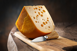 Block of Emmental cheese, a Food & Drink Photo by Volff