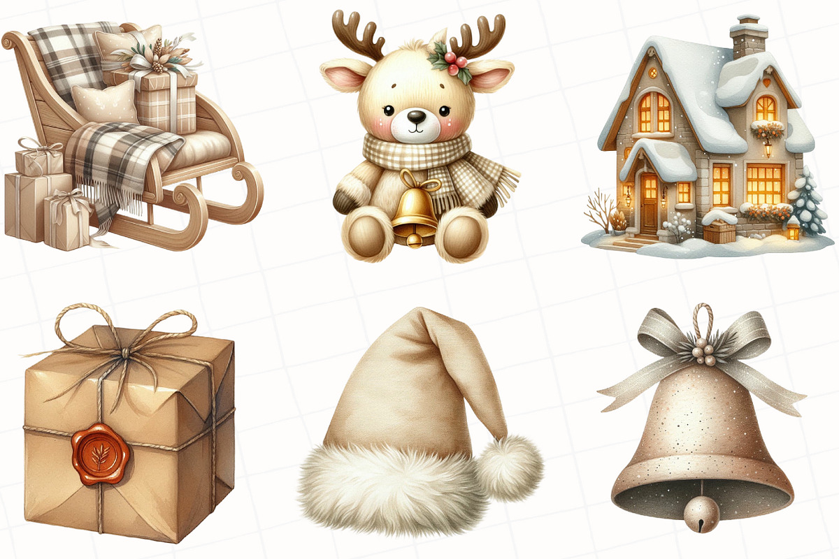 Neutral Christmas Clipart, an Illustration by OK Design (Photo 3 of 5)