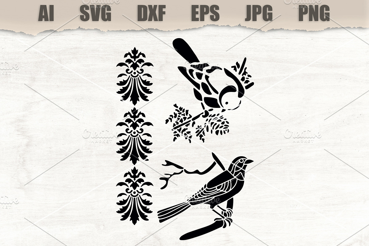 Stencil Birds on a branch, an Animal Illustration by MARYCRAFTIRIA (Photo 1 of 3)