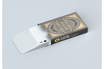 Box with Playing Cards Mockup, a Packaging Mockup by OneVectorStock