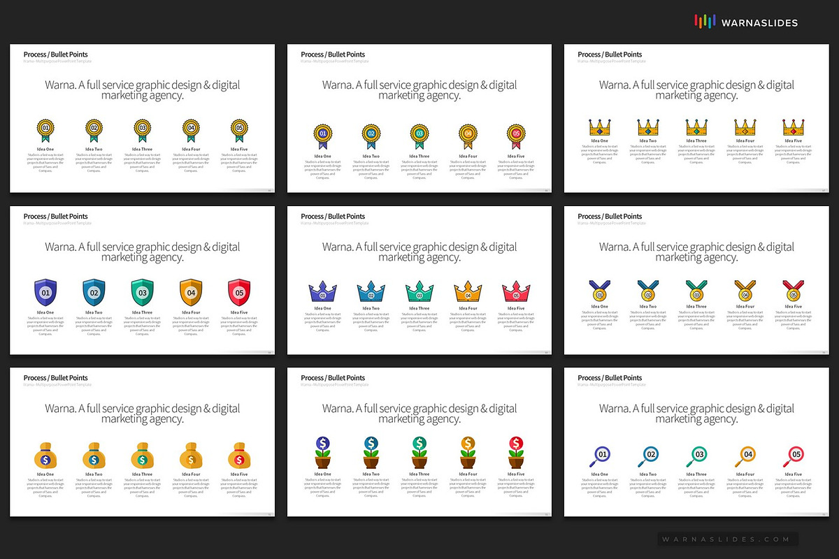 5 Bullet Points PowerPoint Templates, a Presentation Template by Warna Works (Photo 11 of 21)