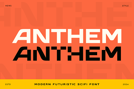 ANTHEM - Modern Futuristic Font, a Sans Serif Font by Hamz Studio