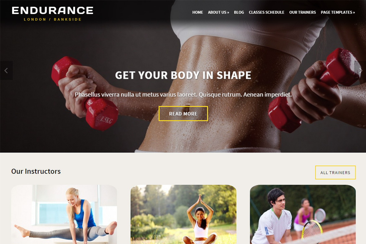 Endurance Fitness Theme, a WordPress Template by EnergyThemes (Photo 1 of 4)