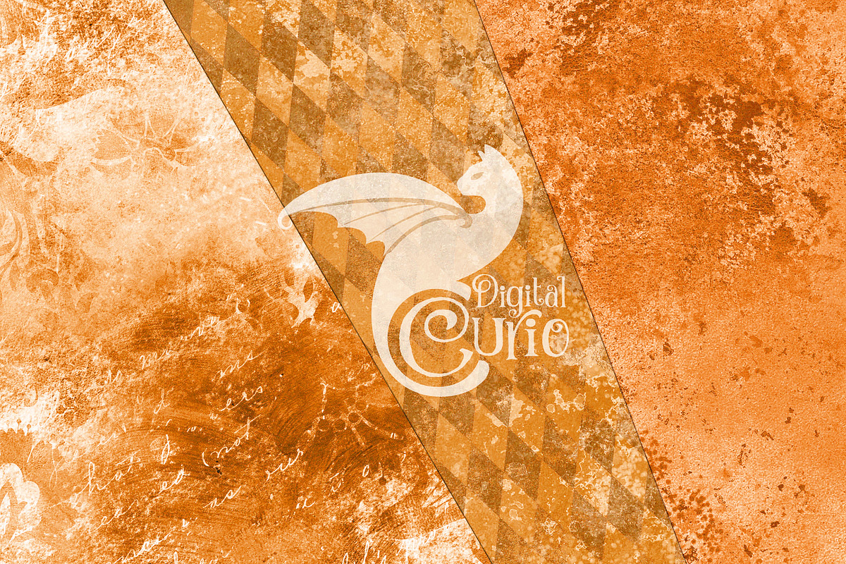 Seamless Distressed Orange Textures, a Texture Graphic by Digital Curio (Photo 2 of 5)