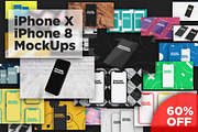 iPhone X and iPhone 8 MockUps, an iPhone Mockup by Traint (Thumbnail 1 of 5)