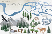 MAP wedding watercolor clip art, an Illustration by GrafikBoutique (Thumbnail 4 of 10)