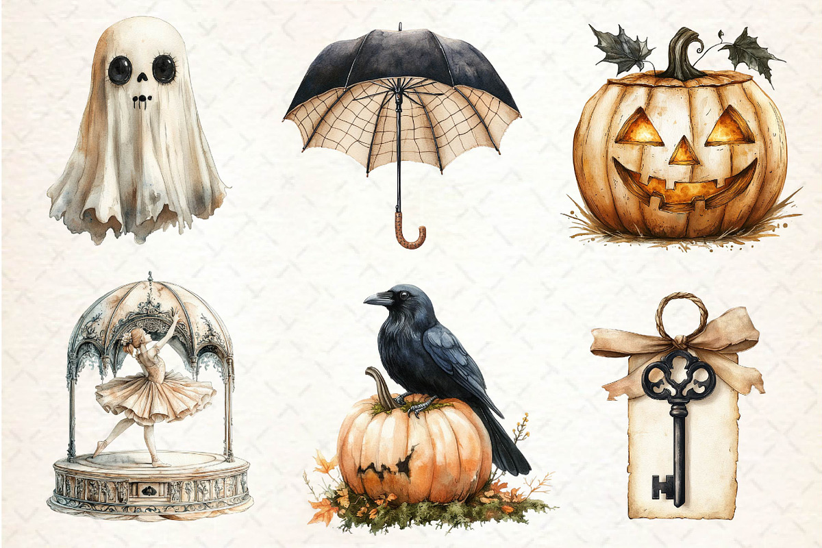 Beige & Black Halloween Clipart, an Illustration by Dream Creation (Photo 7 of 7)