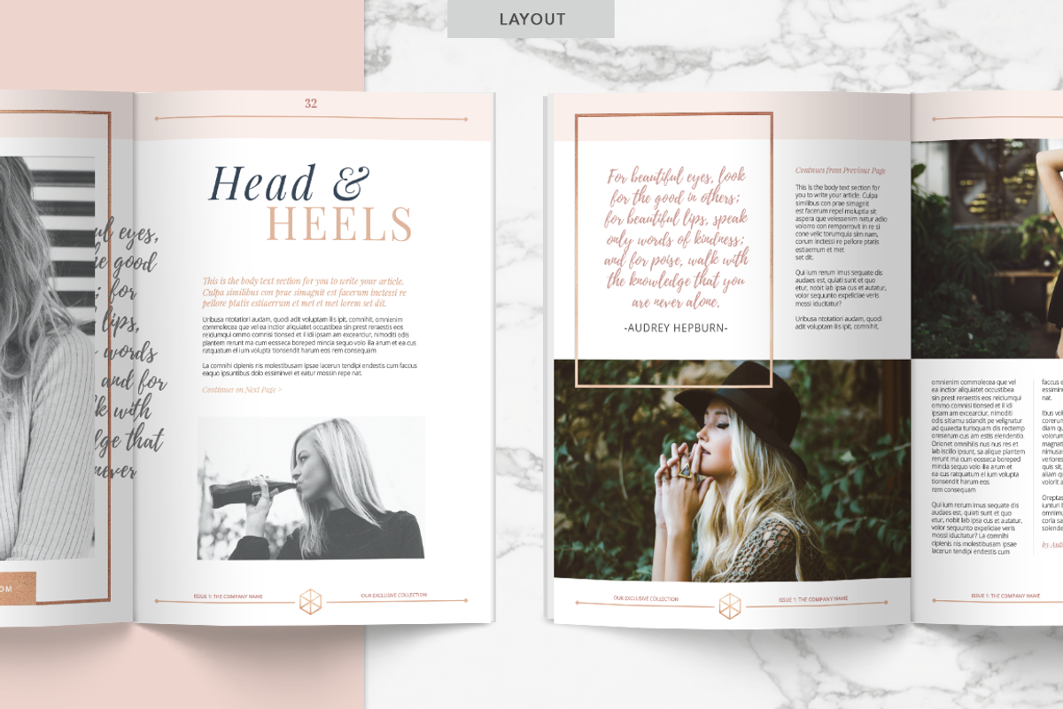 ROSE GOLD Magazine | Indd & Psd, a Magazine Template by Marigold Studios (Photo 6 of 8)