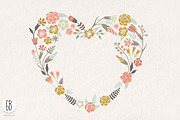 Floral wreaths heart antler laurels, an Illustration by GrafikBoutique (Thumbnail 3 of 3)