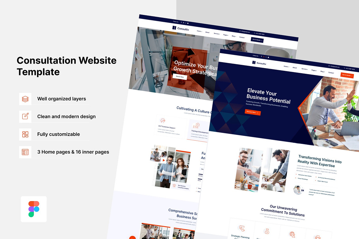 Consultiv - Corporate Figma Design, a Websites & App Template by ZoomDrive (Photo 1 of 6)