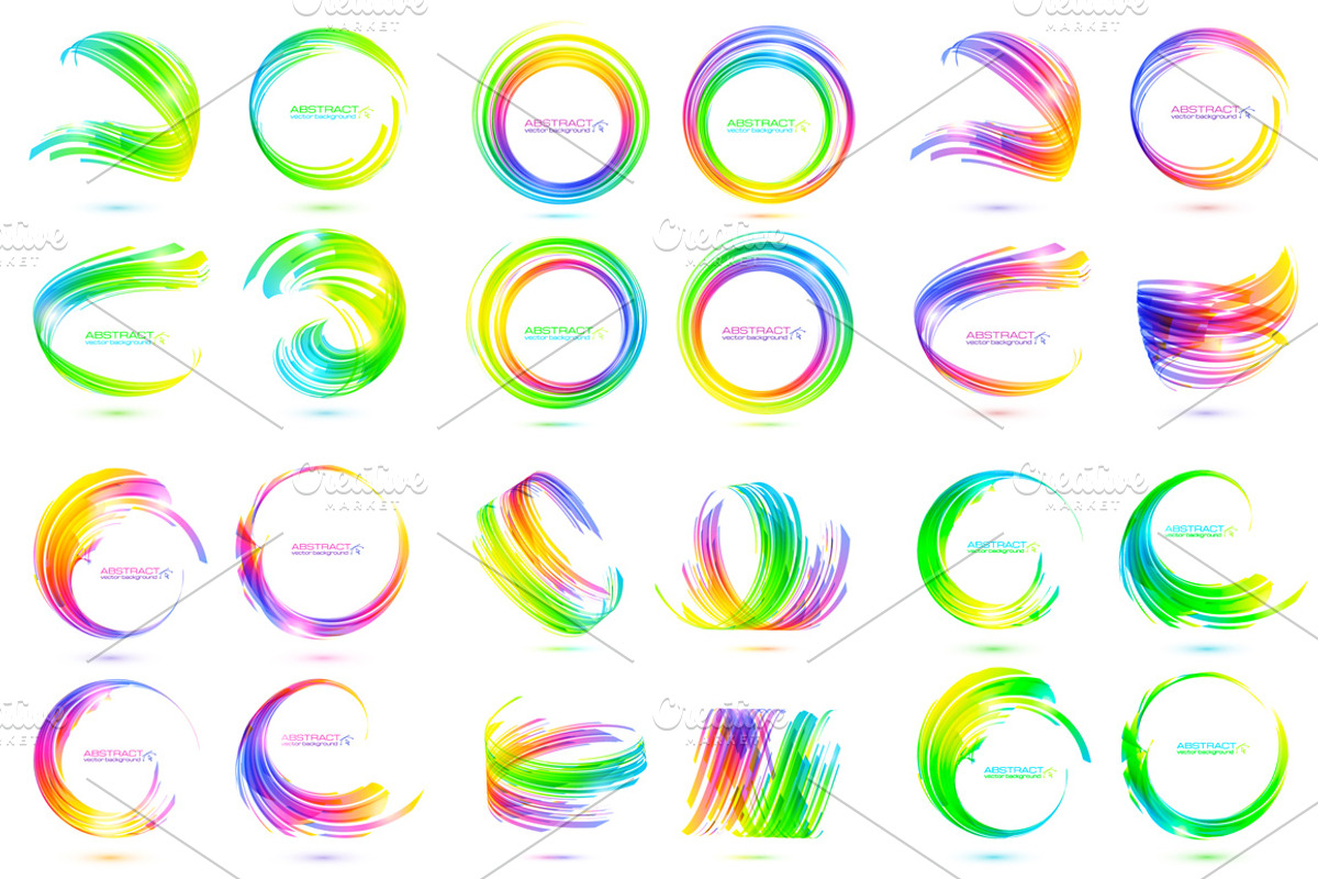 38 vector futuristic round frames preview 3