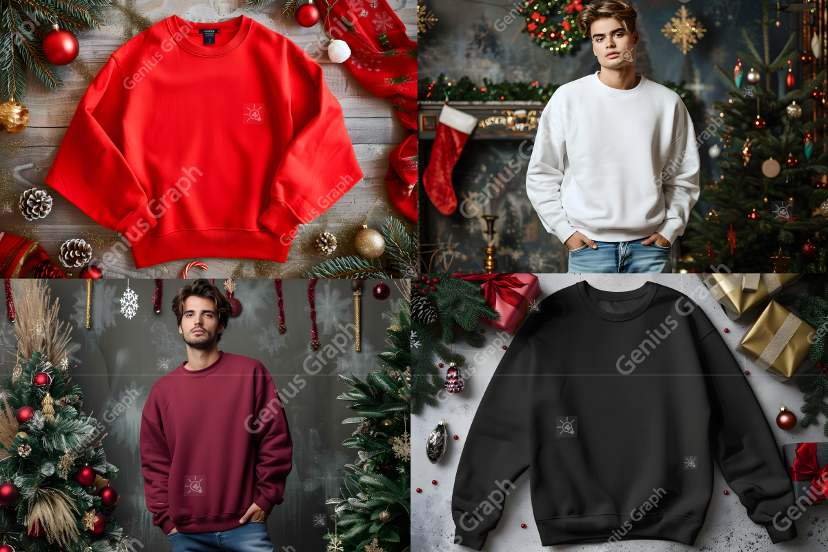 Christmas Gildan 18000 Mockup Bundle, a Hoody Mockup by Genius Graph (Photo 3 of 3)