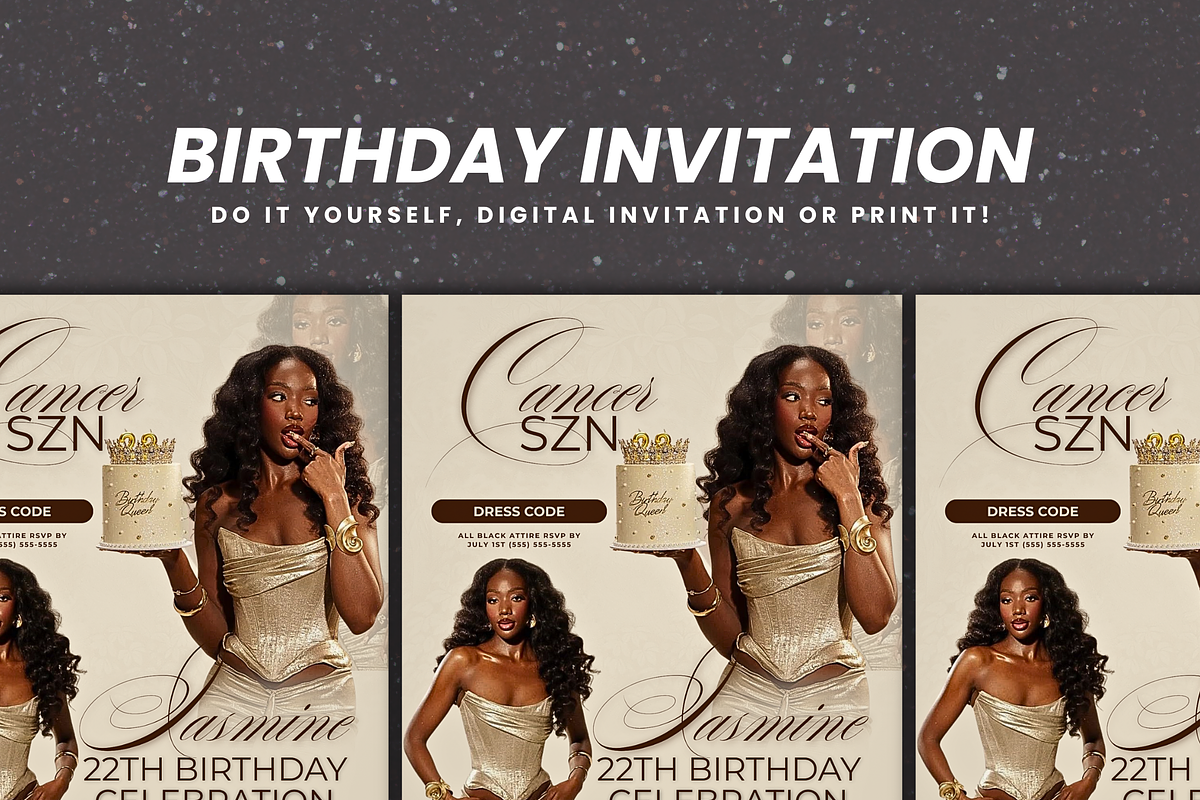 Cancer SZN Birthday Invitation Flyer, a Social Media Template by Lux Logo Studios (Photo 5 of 6)