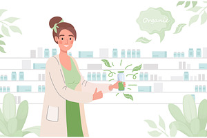 Pharmacist advertises an organic
