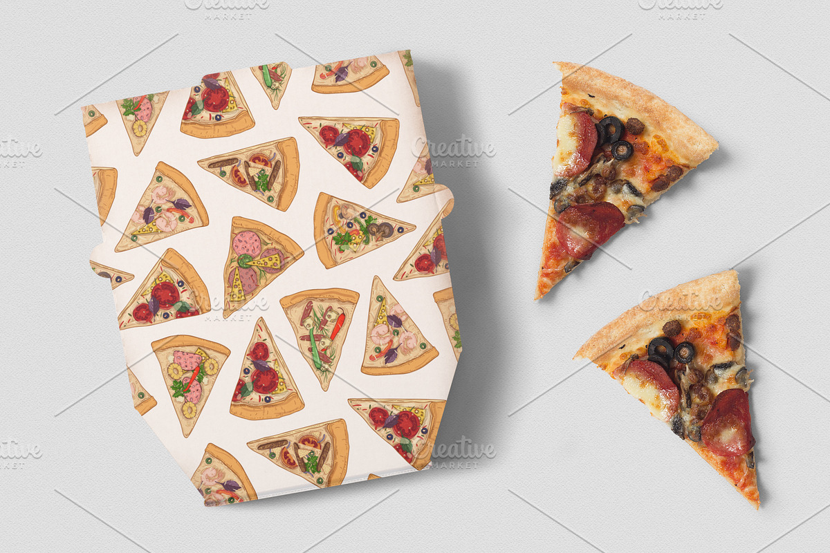 Slices of different pizza types, a Food Illustration by Good Studio (Photo 18 of 19)