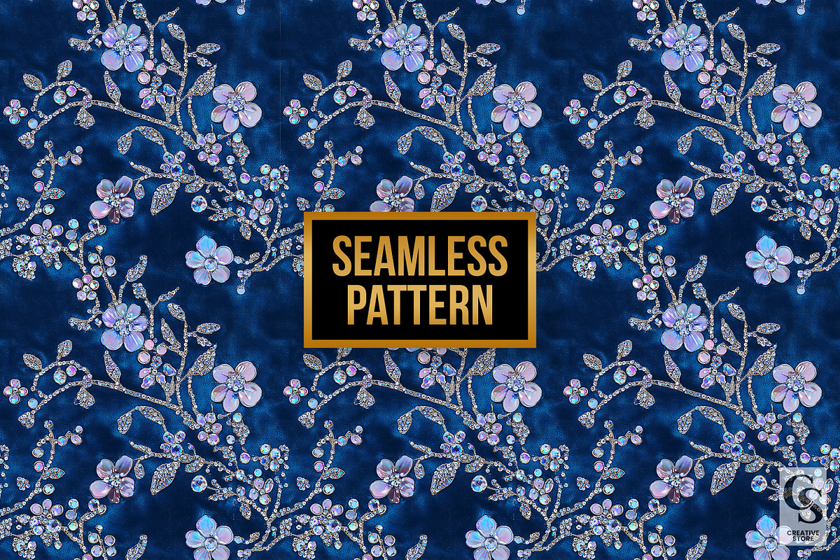 Iridescent Floral Sequin Embroidery, a Pattern Graphic by Creative Store (Photo 4 of 5)