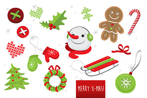 Happy holidays vector set
