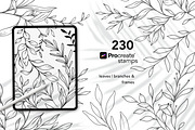 Greenery Procreate Stamps, a Brush Add-On by CaraulanStore (Thumbnail 1 of 8)