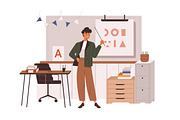 Teachers in school classroom set, an Education Illustration by Good Studio (Thumbnail 5 of 9)
