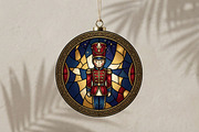 Stained Glass Nutcracker Ornament, a Seasonal Illustration by CrexoraLab (Thumbnail 3 of 3)