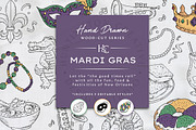 Hand Drawn Mardi Gras Images, a Seasonal Illustration by H&C Drawings & Designs (Thumbnail 1 of 15)