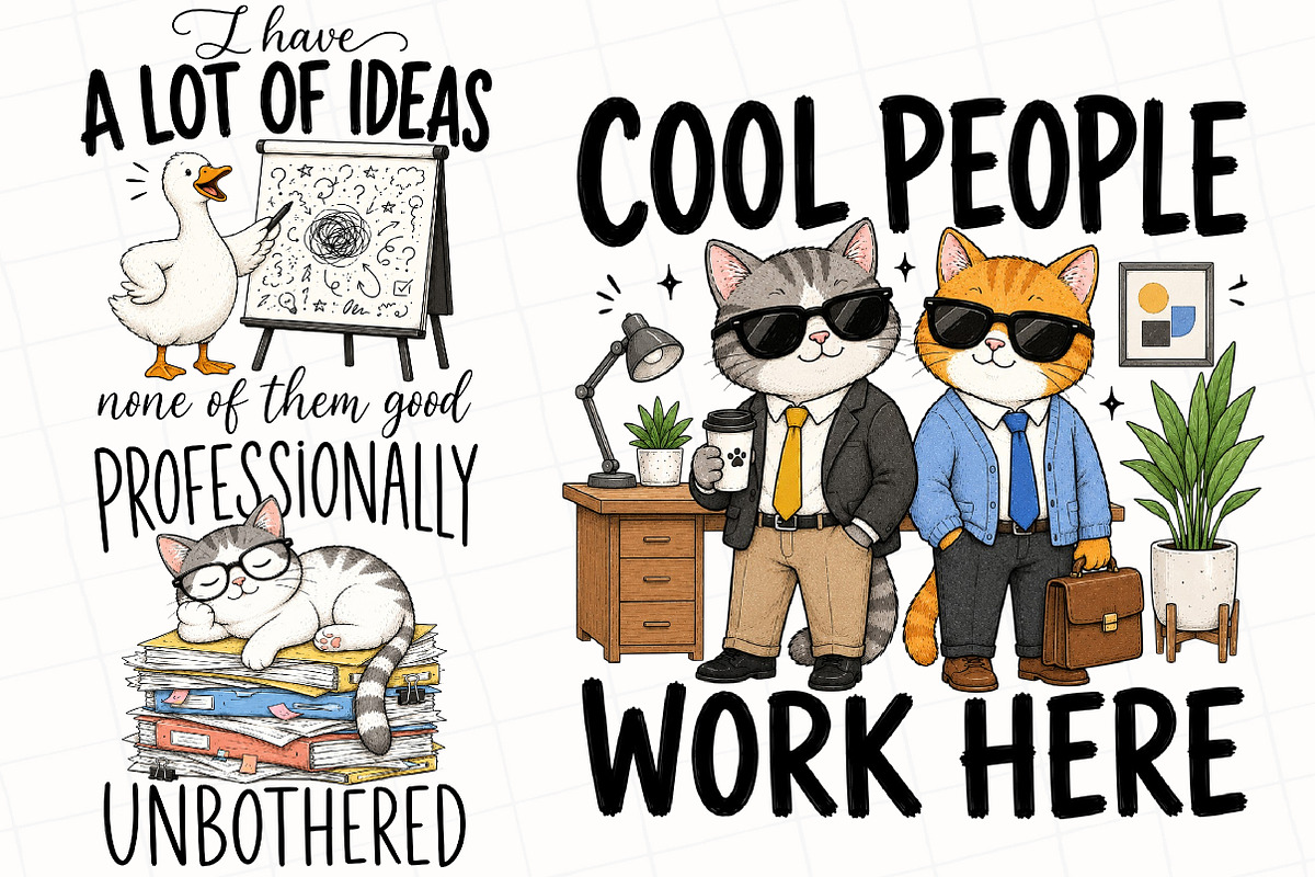 Sarcastic Funny Office Quotes Bundle, a Seasonal Illustration by OK Design (Photo 3 of 6)