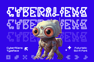 Cyber Aliens Futuristic Sci-fi Font, a Font by PutraCetol Studio
