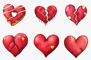 watercolor hearts clipart, an Illustration by CreationArt (Thumbnail 5 of 5)