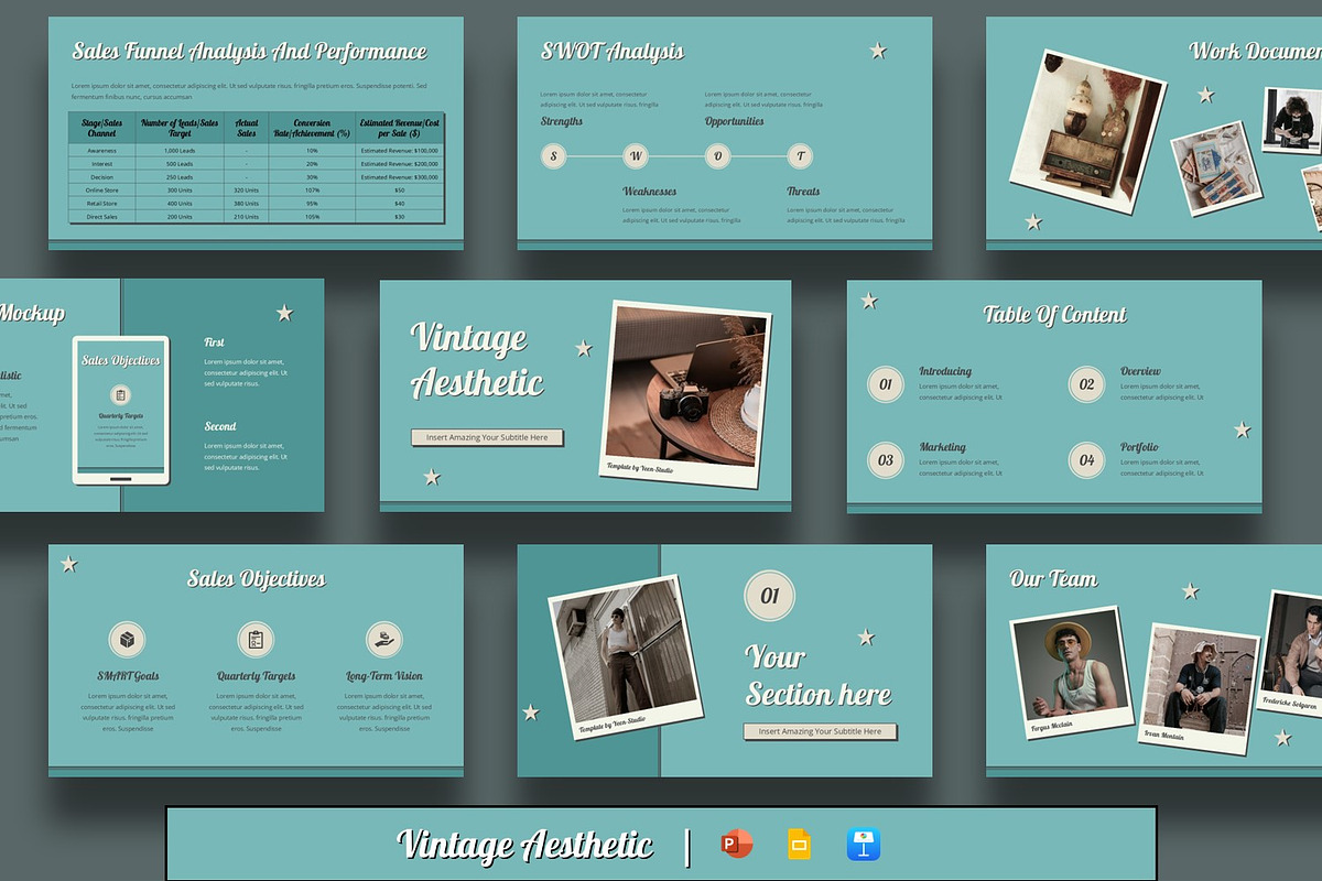 Vintage Aesthetic Presentation, a Presentation Template by BumbleGraph Studio (Photo 1 of 4)