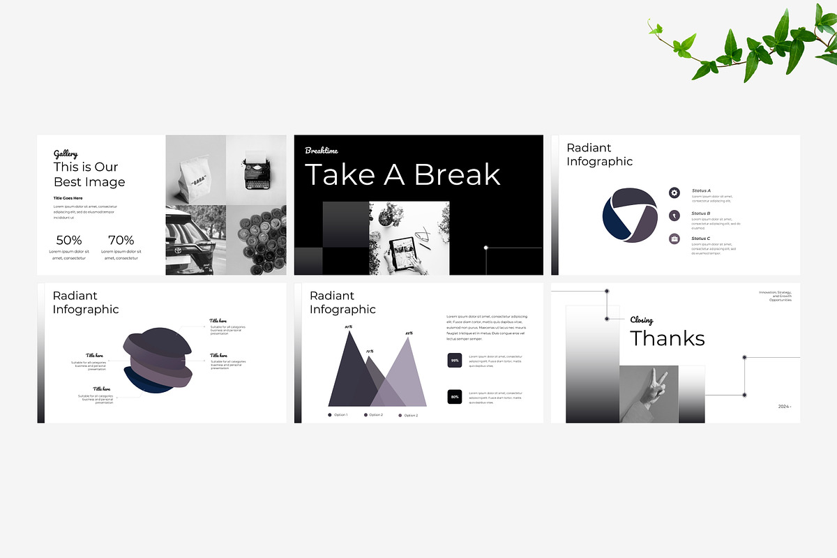Black & White Minimalist Pitch Deck, a Presentation Template by Eklip Studio (Photo 5 of 6)