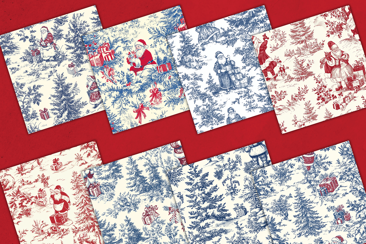 Christmas Toile Chinoiserie Pattern, a Pattern Graphic by Paper & Pattern Studio (Photo 2 of 9)