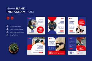 Nava Bank - Instagram Post, a Social Media Template by Esensifiksi.studio