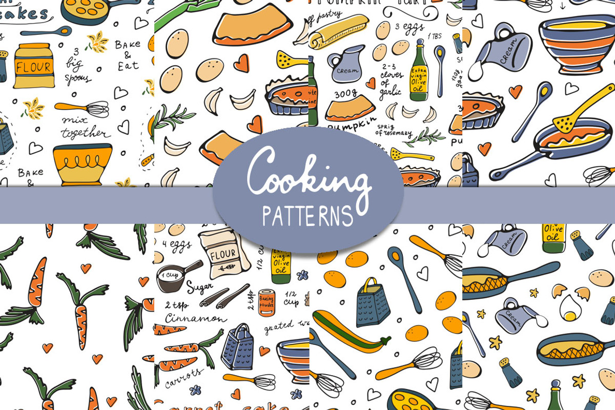 Cooking patterns, a Pattern Graphic by Olillia