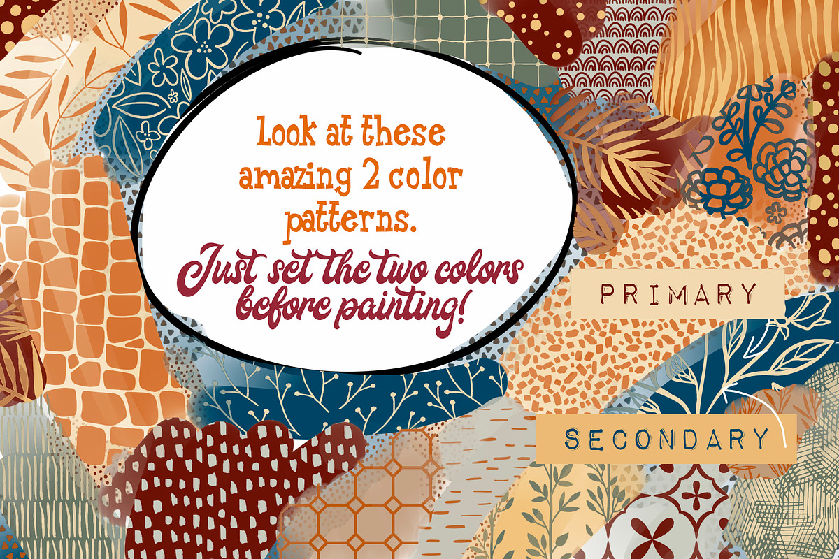 2 Color Procreate Pattern Brushes, a Brush Add-On by DeloresArt (Photo 2 of 10)