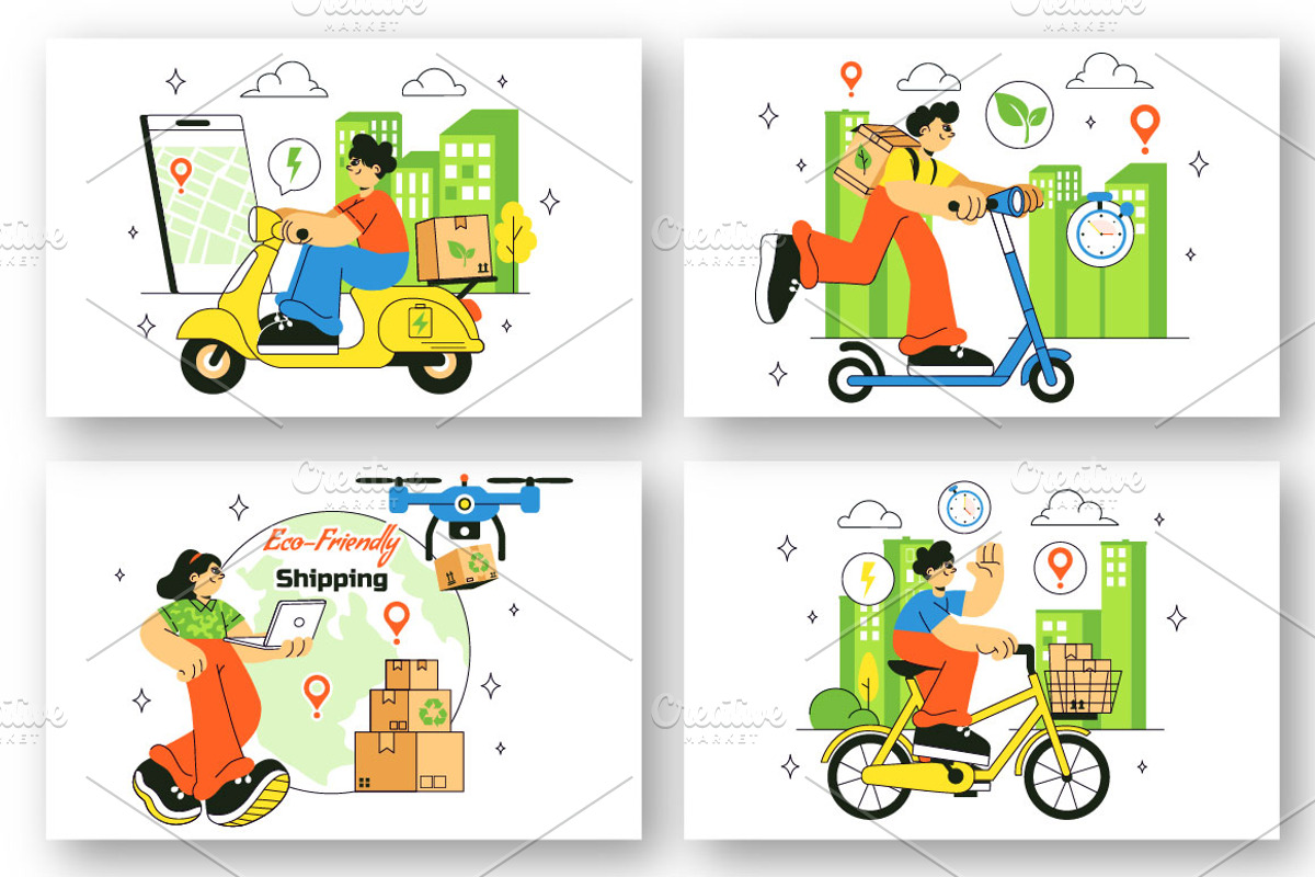 10 Eco Friendly Shipping Service, a Person Illustration by denayunebgt (Photo 3 of 4)