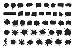 Comic Speech Bubble Silhouette Set, an Illustration by Lemberg Vector