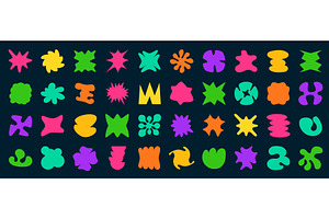 Abstract groovy shapes, y2k stickers, an Object Illustration by Vector Tradition
