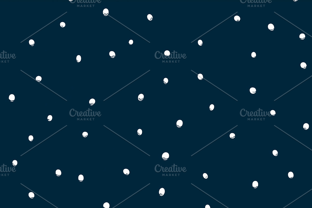 Seamless pattern white hand drawn dots scattered across a dark b, a Pattern Graphic by Studio ANNA