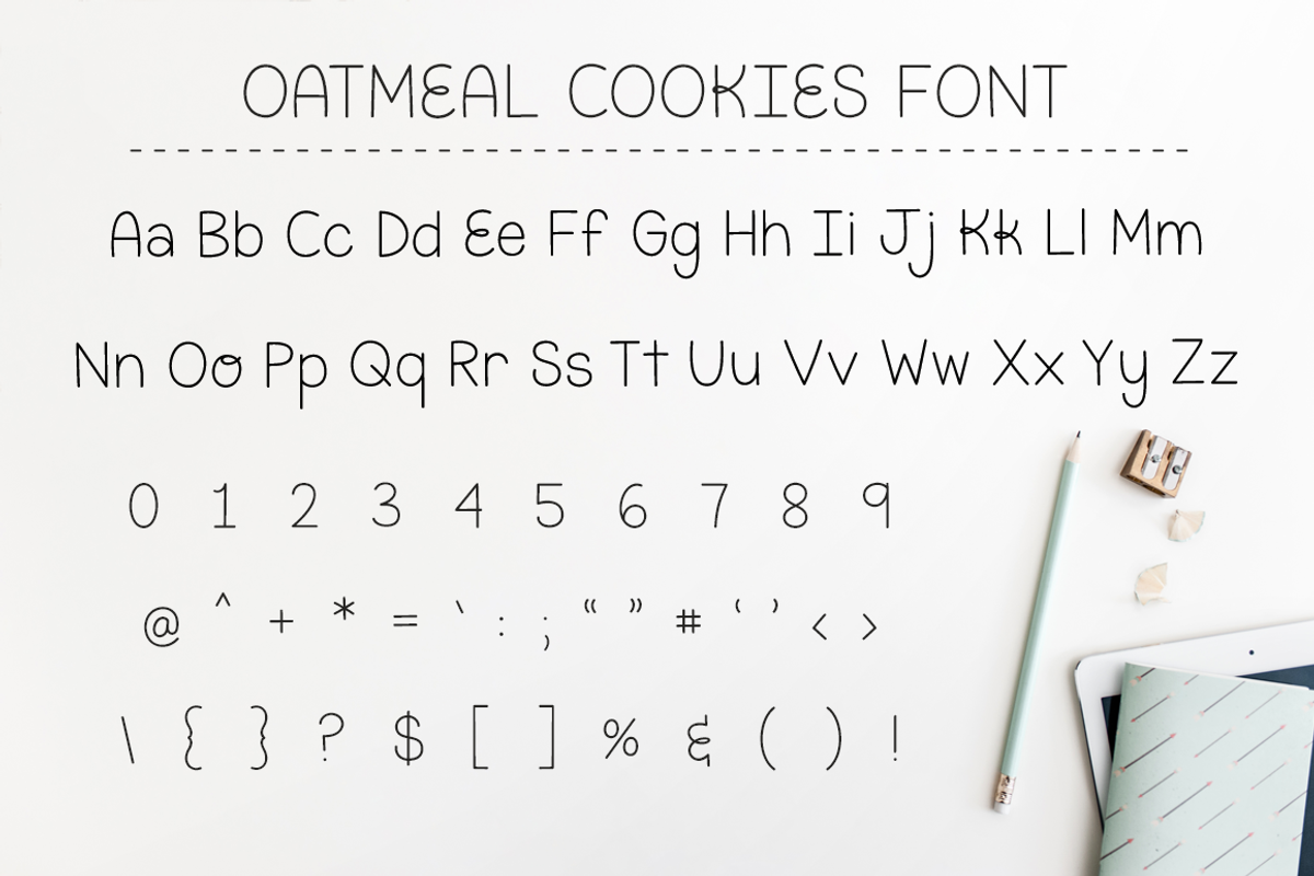 Oatmeal Cookies Font, a Script Font by Crystal Wilkerson Designs (Photo 3 of 7)