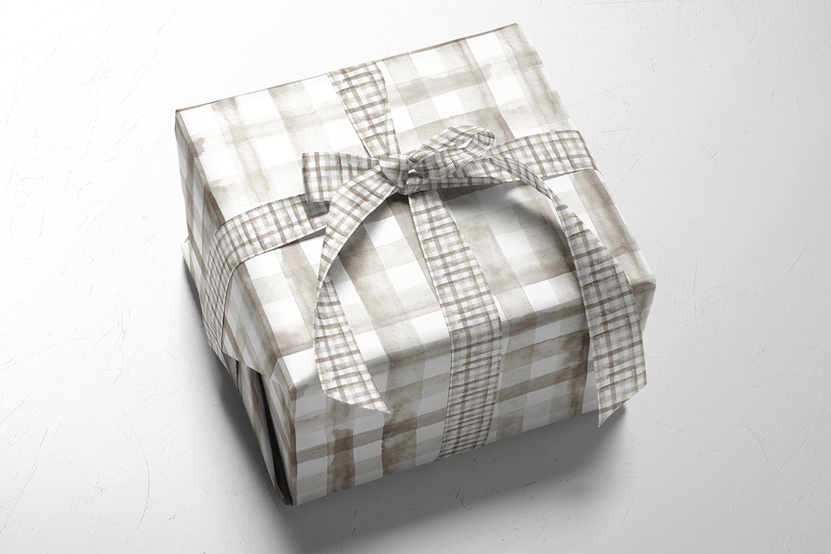 Watercolor plaid in light taupe, a Pattern Graphic by Anya-D (Photo 6 of 9)