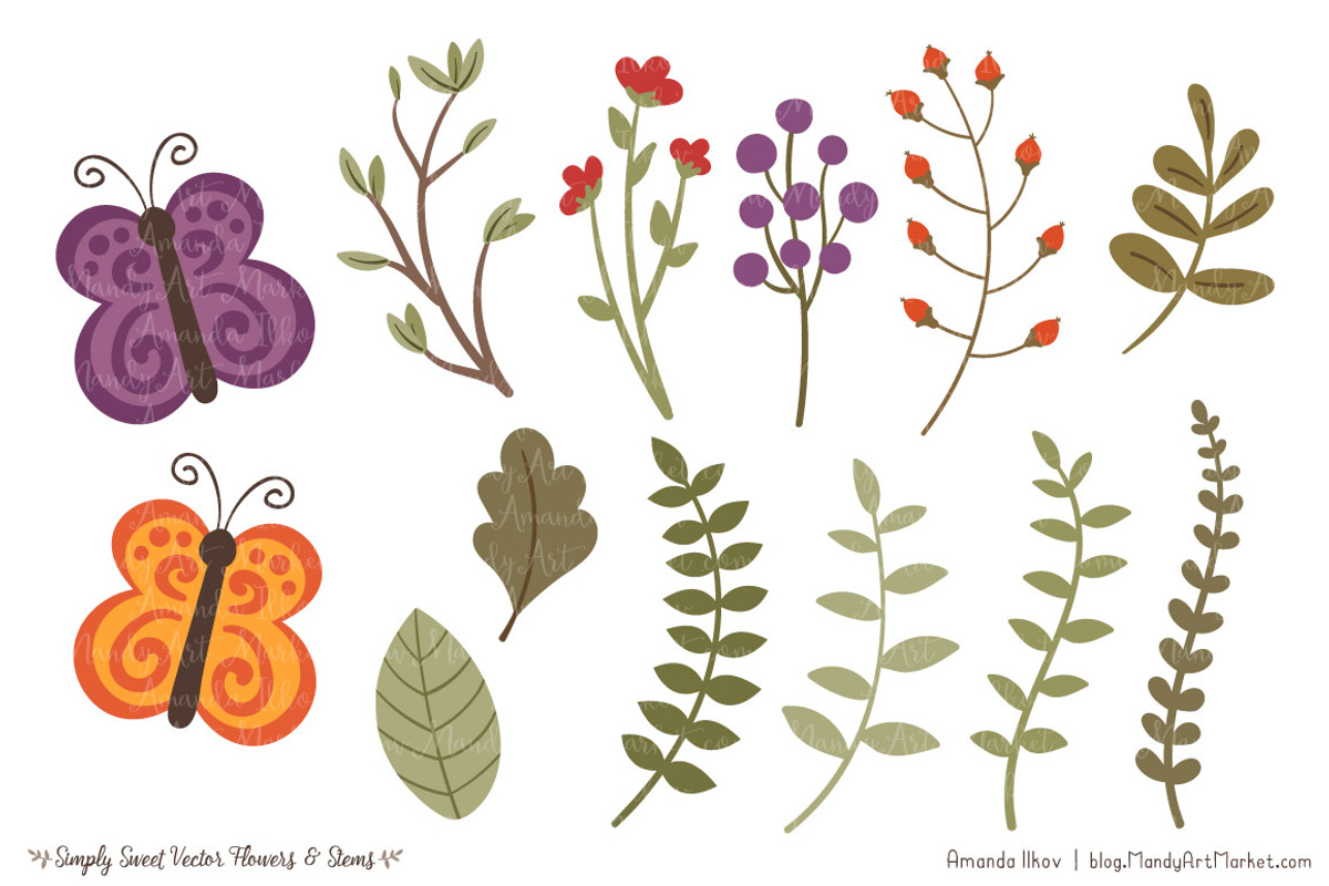 Autumn Flowers Clipart, an Illustration by Amanda Ilkov (Photo 4 of 4)