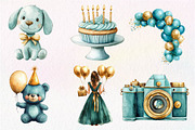 Teal Birthday Sublimation Clipart, an Illustration by Dream Creation (Thumbnail 4 of 7)