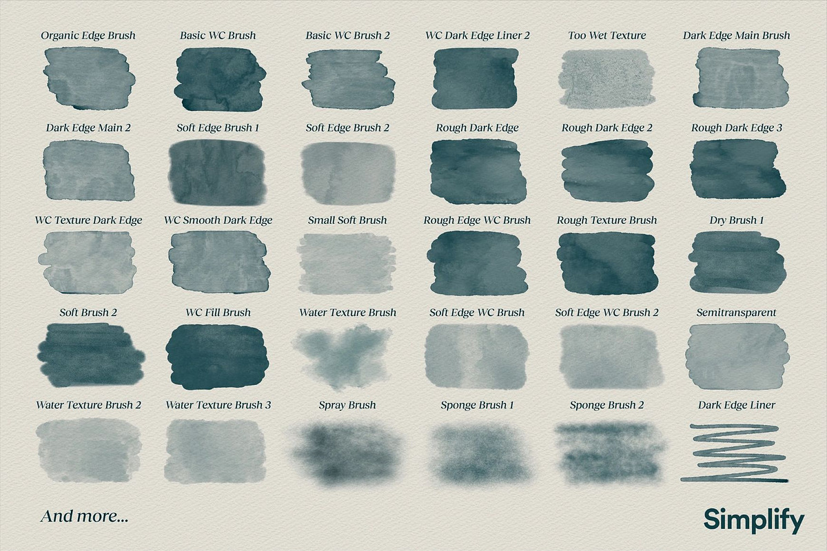 Real Watercolor Procreate Brushes, a Brush Add-On by Simplify Creative (Photo 4 of 5)